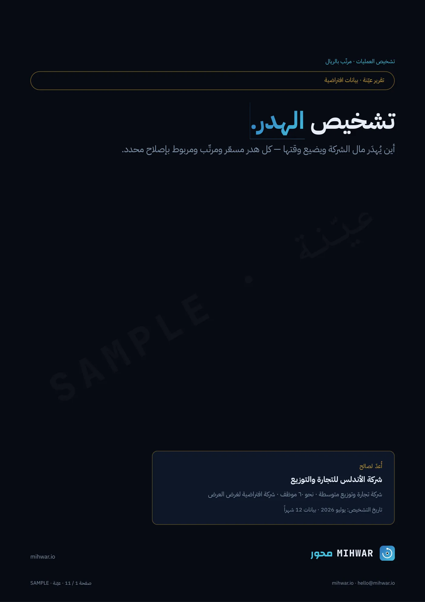 الغلاف — تقرير العيّنة، بيانات افتراضية